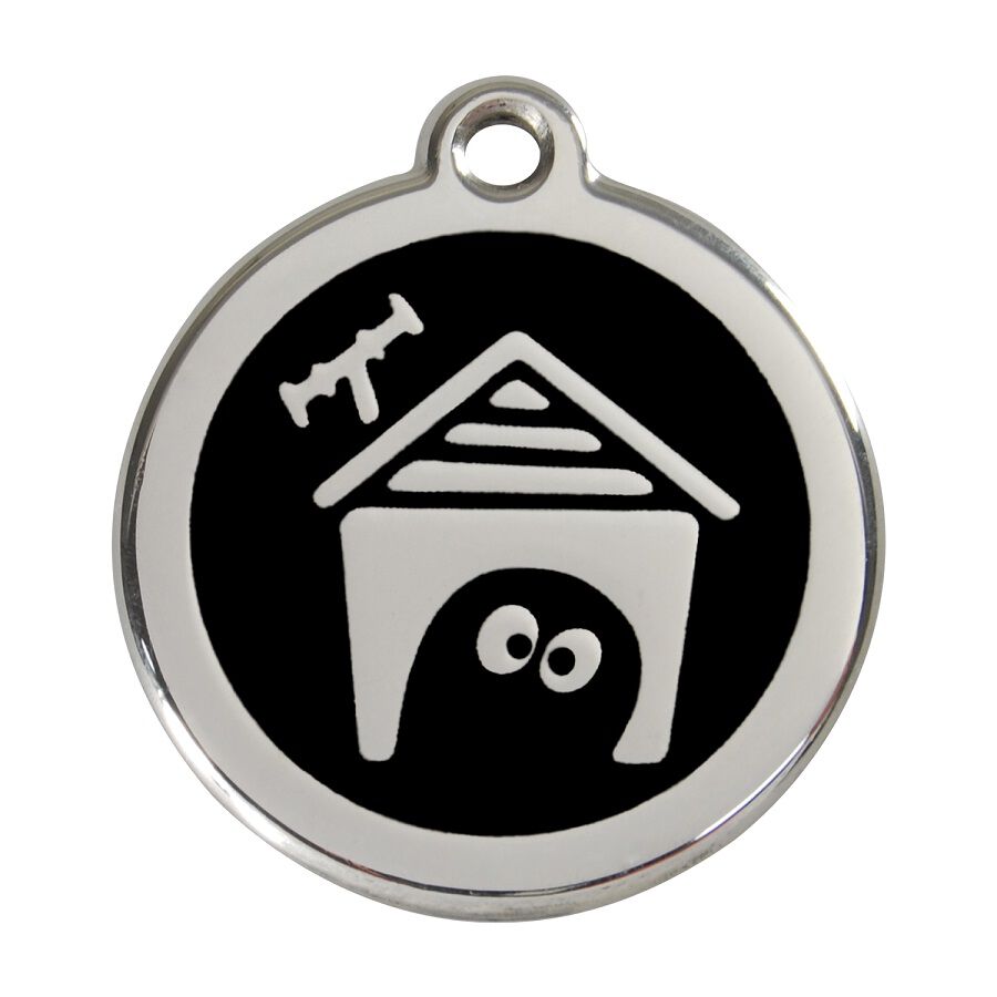 Placa identificativa Acero Inoxidable Esmalte Perro Casa Negro para perros, , large Imagen numero 1