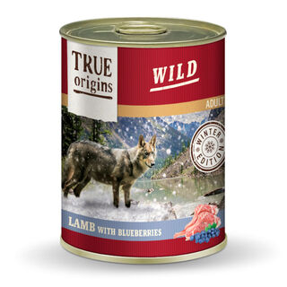 True Origins Wild Adult Cordero y Arándanos lata para perros
