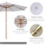 Outsunny Sombrilla Parasol de Jardín Ø300x250 cm con Sistema de Pestillo de Fijación Techo Ventilado y Poste Desmontable de Madera para Terraza Patio Exterior Blanco, , large indicador imagen numero 5