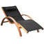 Outsunny Tumbona Hamaca 161x72x68cm Jardin Terraza Playa Piscina Patio Hotel Madera Negro, , large indicador imagen numero 1