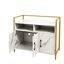 COSTWAY Caja de Arena para Gato, Aseo Gatos Mascotas de Madera, Mueble de Madera para Gatos con Estante & 2 Compartimentos, Muebles Interior para Gato Ocultos para Entrada, Sal&oacute;n (Patr&oacute;n de M&aacute;rmol), , large indicador imagen numero 1