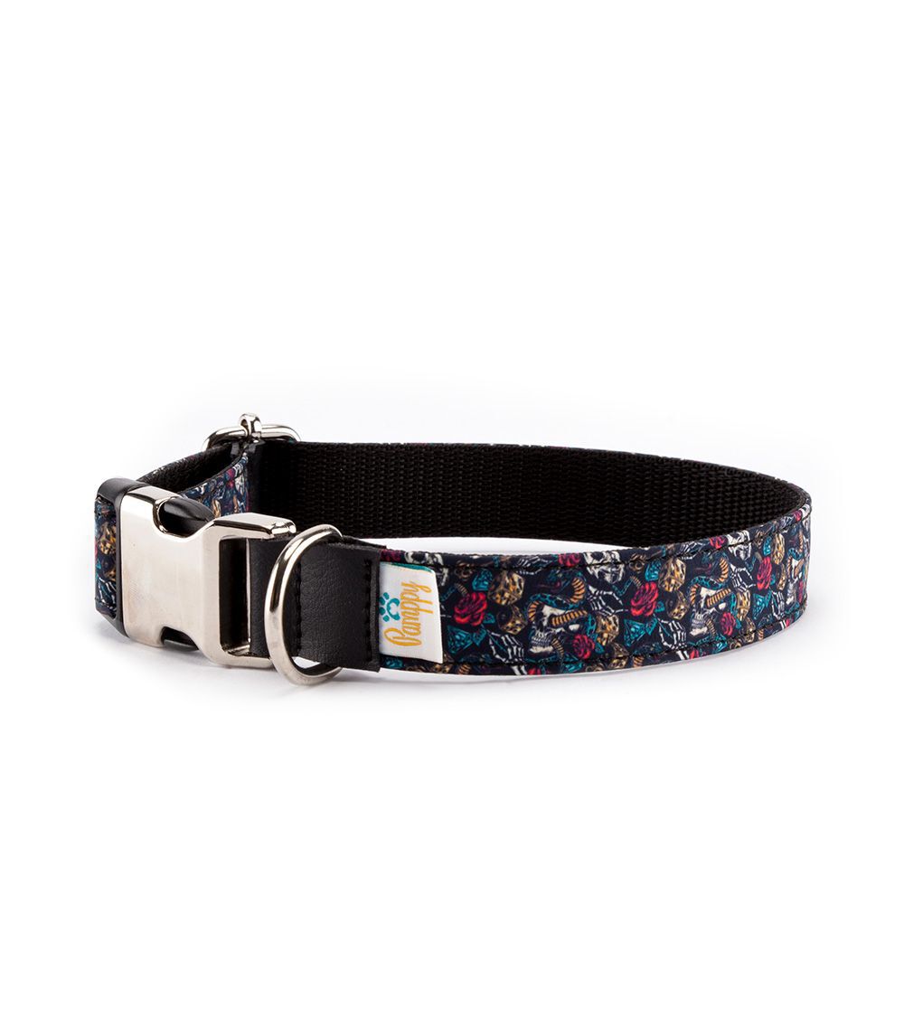 Pamppy funny evan skulls collar de algod&oacute;n y poli&eacute;ster multicolor para perros, , large Imagen numero 1