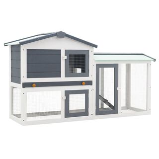 Conejera grande de exterior para conejos color Gris
