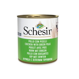 Schesir Adult pollo con guisantes lata para perros