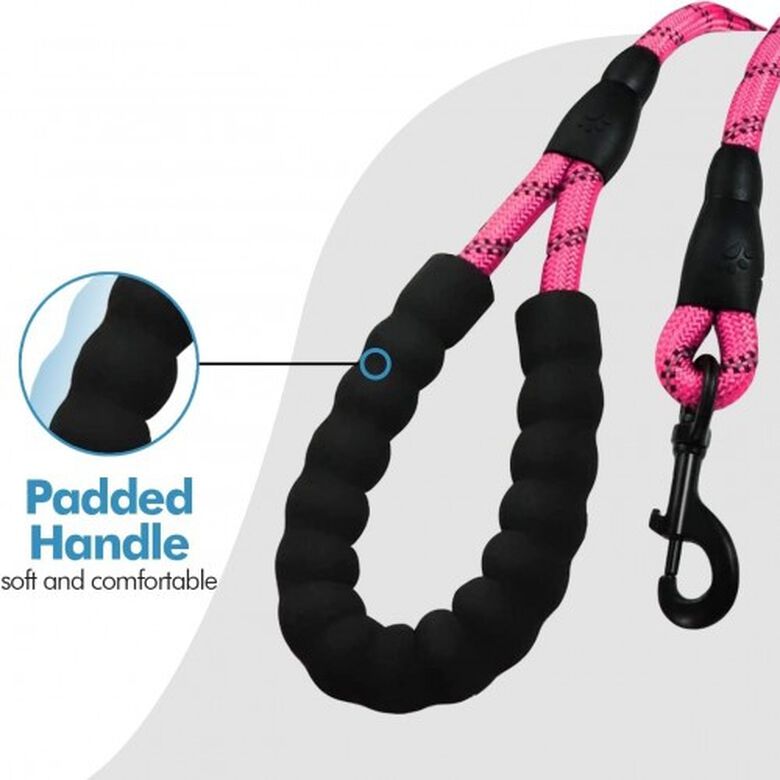 Edipets correa de adiestramiento con mango acolchado rosa para perros thumbnail