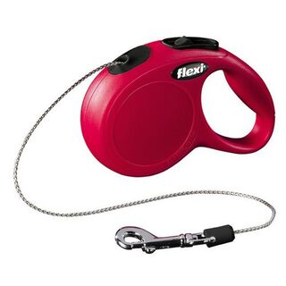 Correa Flexi clásica de cuerda para perros color Rojo