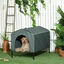 PawHut Caseta para Perros con Cubierta Exterior 130x85x95 cm Cama Elevada para Mascotas con Cojín y Ventanas de Malla Enrollable para Perros Grandes Gris., , large indicador imagen numero 6