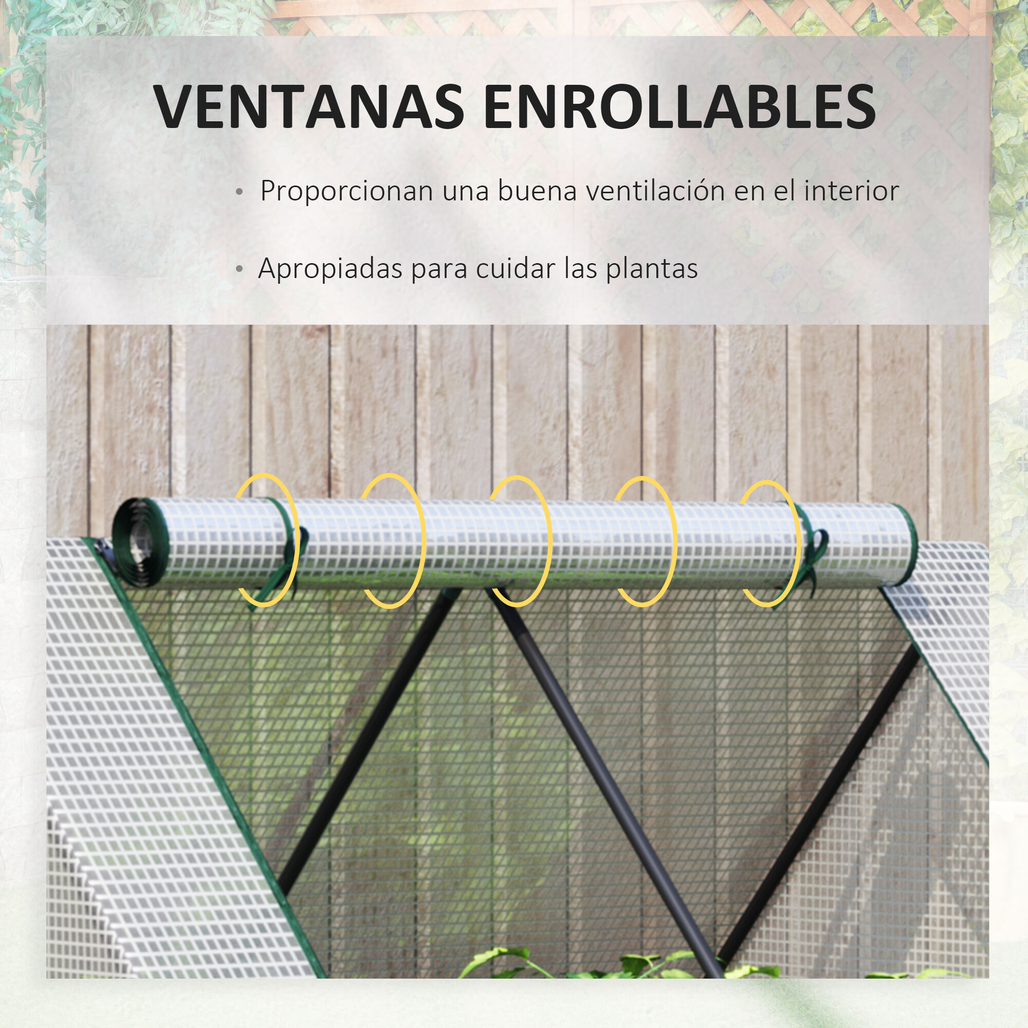 Outsunny Huerto Urbano con Invernadero Invernadero de Exterior 127x95x92 cm Tipo Caseta con Arriate de Acero Interior Ventana Enrollable y Cubierta de PE 140 g/m&sup2; para Cultivos Plantas Flores Blanco, , large Imagen numero 5