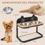 COSTWAY Comedero Elevado para Gatos, Soporte Elevado para Cuencos con 2 Cuencos de Acero Inoxidable para Comida y Agua, 3 Alturas Ajustables, Comedero con Estructura de Metal, , large indicador imagen numero 4