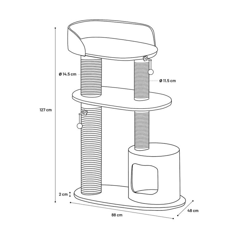 Flamingo Brandi Árbol Rascador con 2 niveles para gatos thumbnail