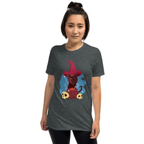 Mascochula camiseta mujer el brujo personalizada con tu mascota gris oscuro thumbnail