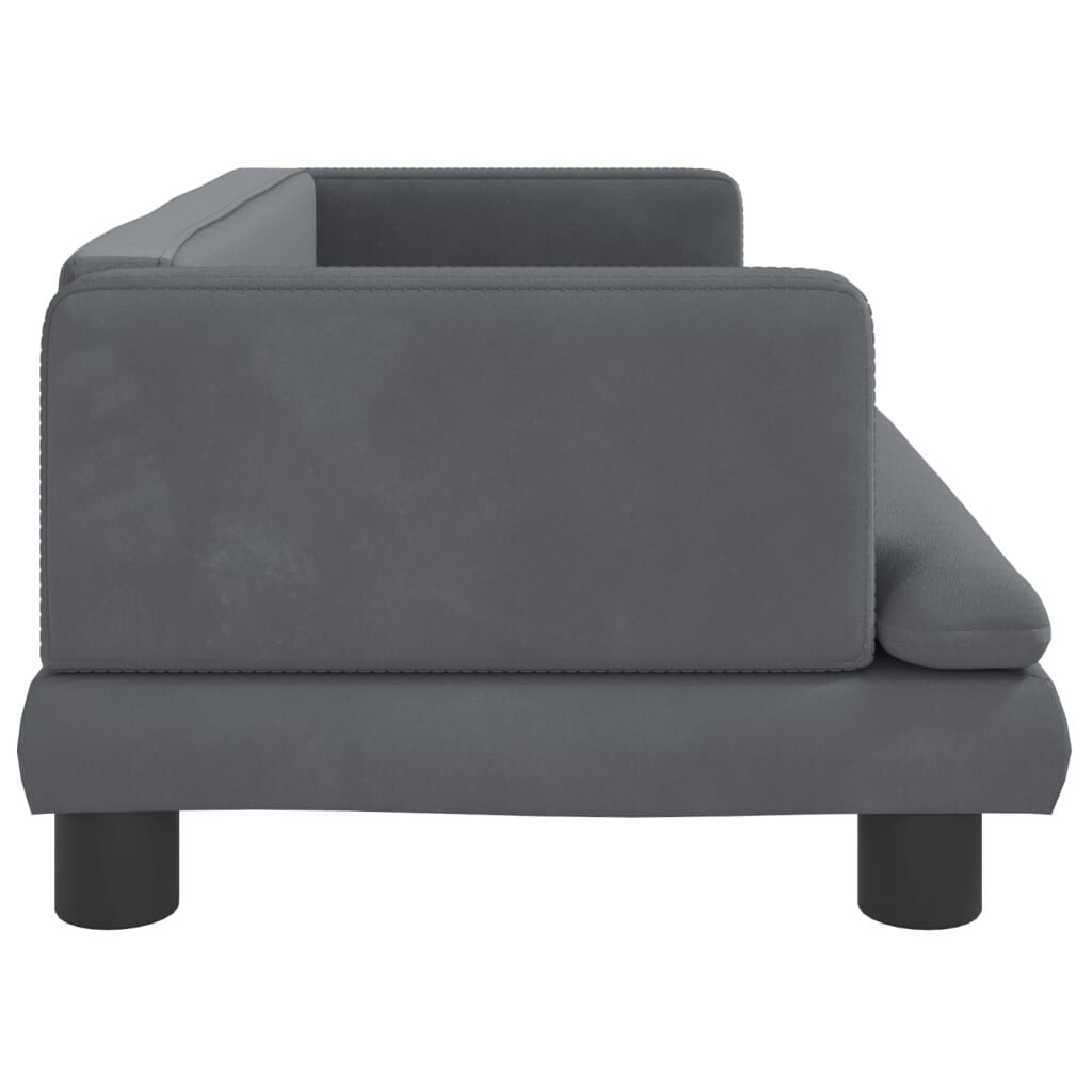 vidaXL Cama para perros de terciopelo gris oscuro 80x45x30 cm, , large Imagen numero 3