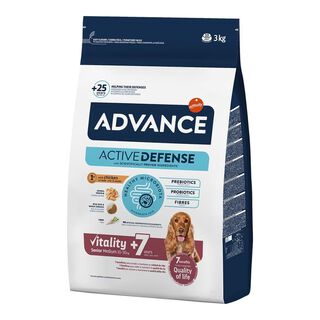 Advance Medium Senior +7 Active Defense Pollo y Arroz pienso para perros
