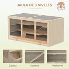 Jaula de madera PawHut para roedores pequeños color Madera, , large image number null