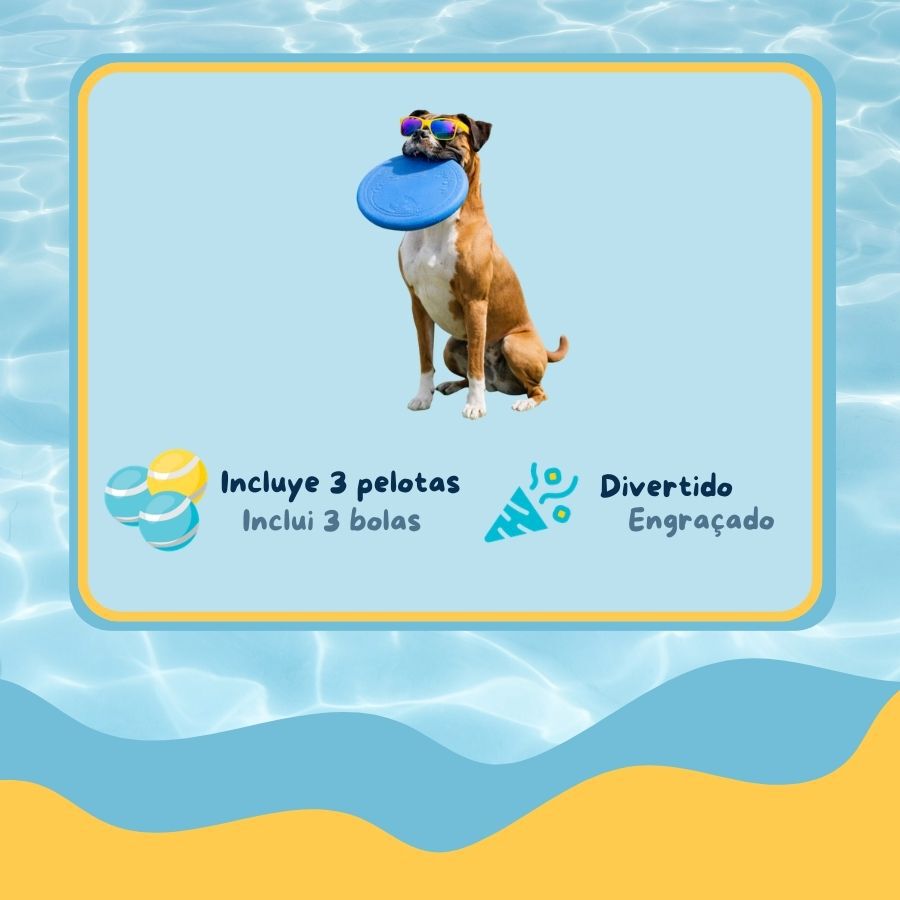 Summer Vibes Frisbee con Pelota Juguete Azul para perros, , large Imagen numero 4