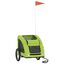 vidaXL Remolque de bicicleta para perros hierro y tela Oxford verde, , large indicador imagen numero 2
