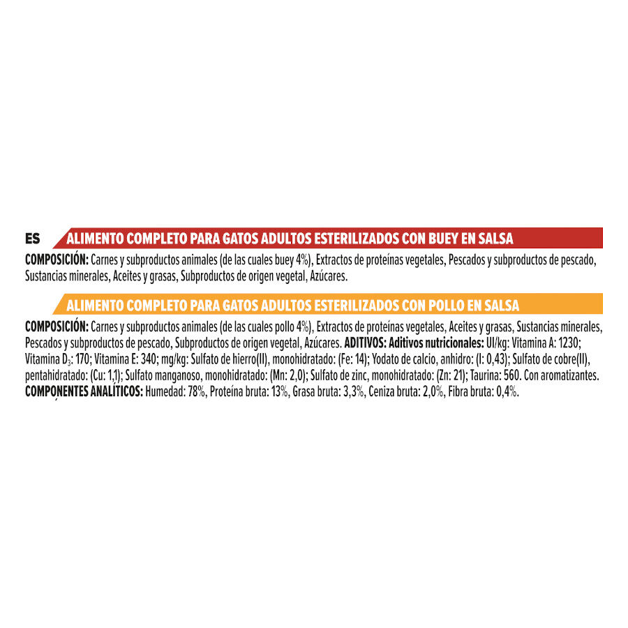 Pro Plan Adult Sterilised Maintenance Pollo y Buey en Salsa sobre para gatos thumbnail