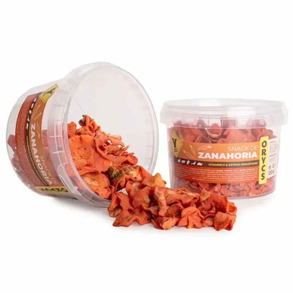 Snack Zanahoria ORYCS alimento complementario para conejos, roedores, aves y reptiles herb&iacute;voros 130 g, , large Imagen numero 1