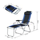 Tumbona Outsunny de acero reclinable y plegable Azul y Negro, , large image number null