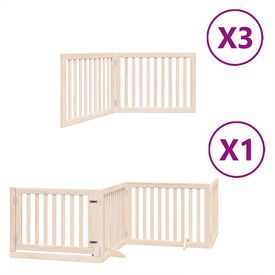 vidaXL Puerta para perros plegable 10 paneles madera de álamo 800 cm