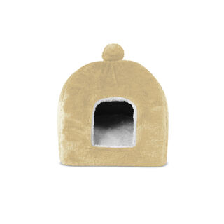Gauty Cama Pelo  Beige y blanco para Perros y Gatos