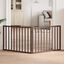 vidaXL Puerta para perros plegable 2 paneles madera álamo marrón 160cm, , large indicador imagen numero 7