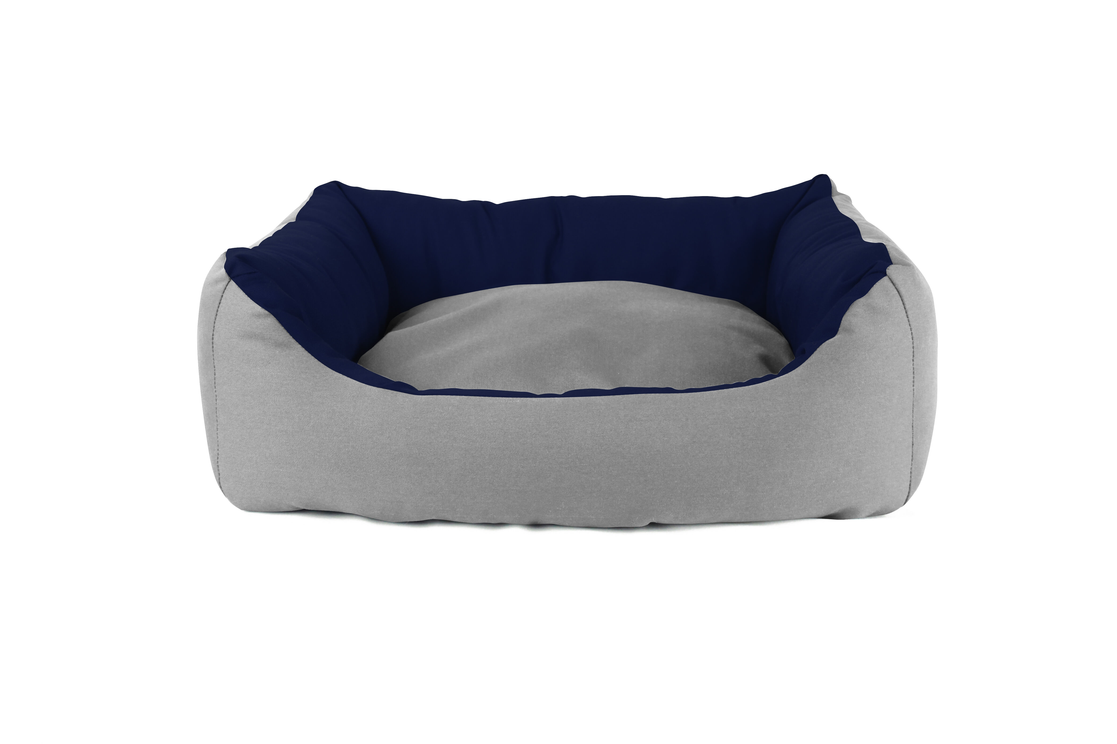 Gauty Cama Rectangular para Perros y Gatos  Tela de sarga - Gris y azul oscuro, , large Imagen numero 1