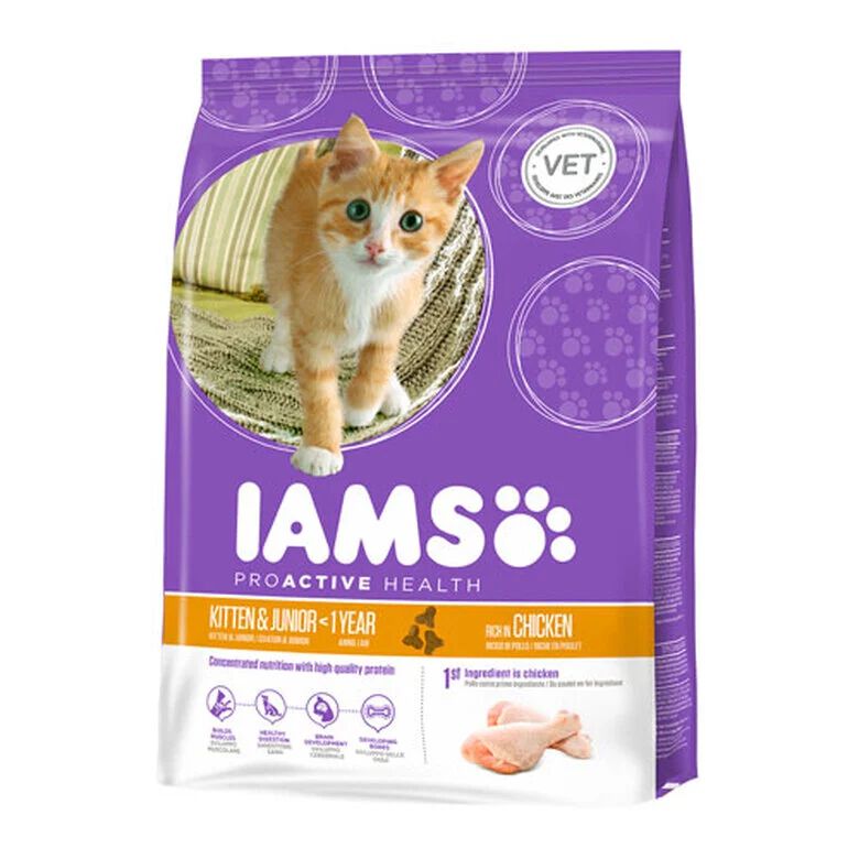 IAMS Kitten&Junior Pollo pienso para gatos Imagen numero 1