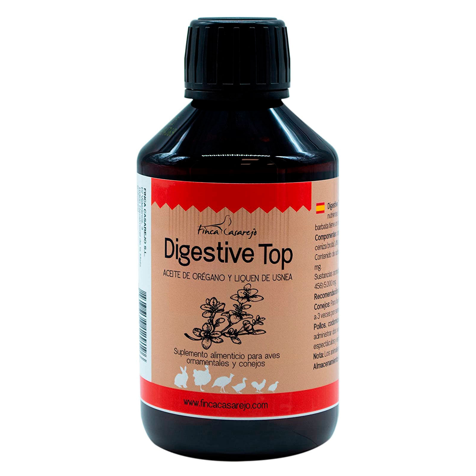 Suplemento Alimenticio para Una Buena Salud Digestiva en Animales | Digestive Top 250 ml para Conejos y Aves de Corral | Contiene Or&eacute;gano y Tomillo, , large Imagen numero 1