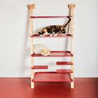 Estantería de madera para gatos centro de juegos color Rojo Vino, , large image number null