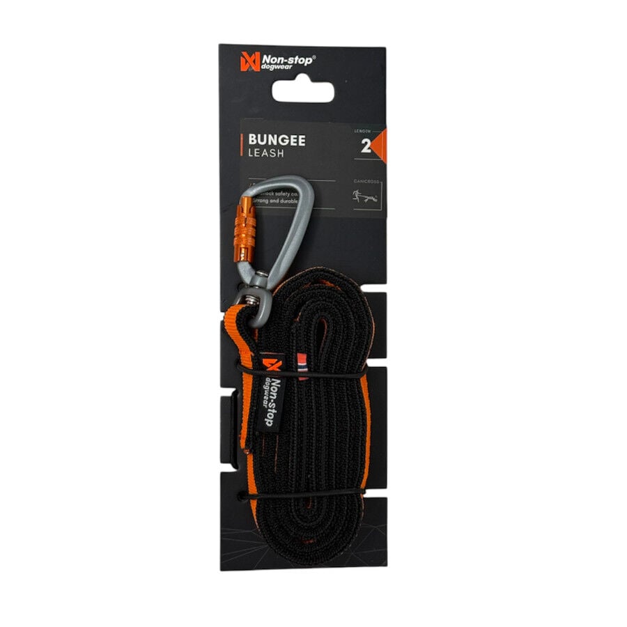 Non-stop dogwear Bungee Correa El&aacute;stica Negra y Naranja para perros, , large Imagen numero 6