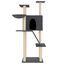 vidaXL Rascador para gatos con postes de sisal gris oscuro 143 cm, , large indicador imagen numero 2