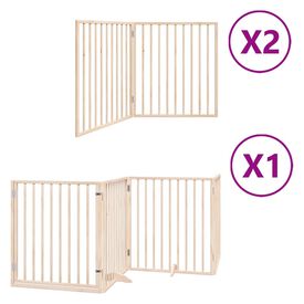 Vidaxl Puerta para Perros Plegable Paneles Puerta para Mascotas Madera de &Aacute;lamo