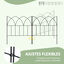 Outsunny Vallas de Jardín 205x45,5 cm Set de 5 Vallas Decorativas para Jardín de Metal Combinación Libre Barrera para Animales para Terraza Patio Césped Negro, , large indicador imagen numero 5