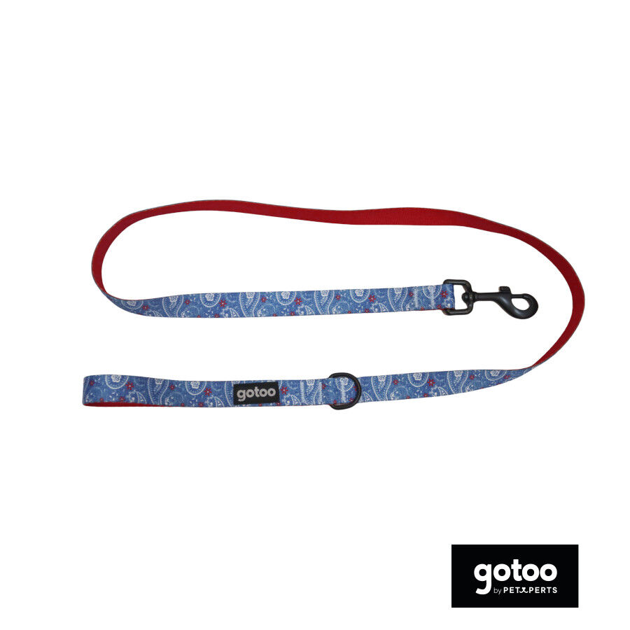 Gotoo Correa estampada cachemira azul para perros, , large Imagen numero 2