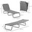 Outsunny Tumbona Plegable Reclinable con Ángulo Ajustable de 5 Posiciones para Jardín Exterior Piscina Terraza Camping Carga 120 kg 190x56x28 cm Gris, , large indicador imagen numero 3