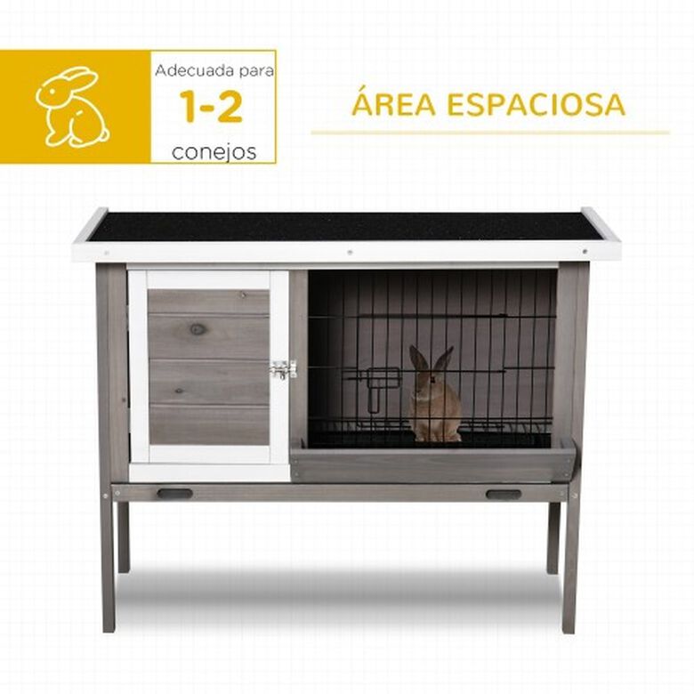PawHut Conejera de Madera Exterior con Jaula Elevada para conejos thumbnail