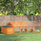 PawHut Gallinero de Madera Gallinero Grande de Exterior de 2 Pisos para 4-8 Gallinas con Techo Abatible Corral Puertas con Cerradura y Nido 240x112,5x76 cm Natural, , large image number null