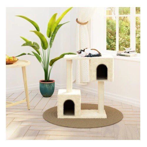 Vidaxl rascador doble crema para gatos thumbnail