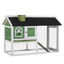 PawHut Conejera de Madera 120x60x79 cm Jaula para Conejos Grande con Techo Asfáltico Bandeja Extraíble Escalera y Chimenea para Exterior Verde, , large indicador imagen numero 1