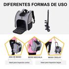 Transportin PawHut 2 en 1 Mochila/Carrito color Gris, , large image number null