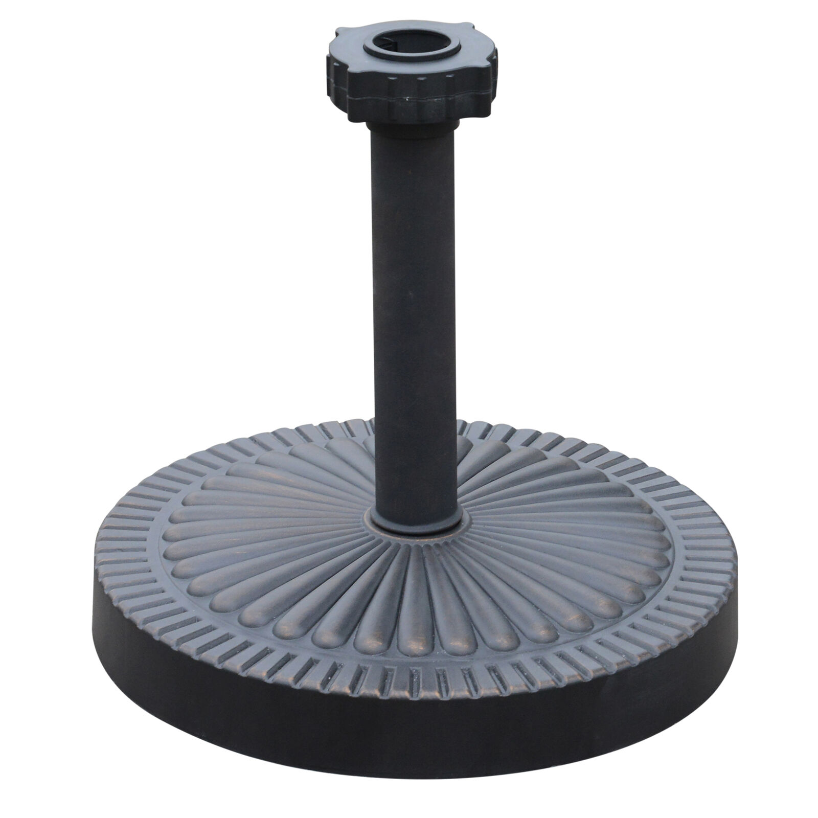 Outsunny Base de Sombrilla Ajustable Universal Pie de Parasol de Cemento Playa Soporte de Sombrilla Redondo Patio Jard&iacute;n Estilo Retro &Phi;44.5x43.5cm HDPE, , large Imagen numero 1