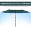 Outsunny Sombrilla de Terraza Exterior Parasol Grande 4,6x2,7m Sombrilla de Jardín con Manivela Manual Resistente al Agua y Protección Solar para Terraza Playa Piscina Verde, , large indicador imagen numero 4