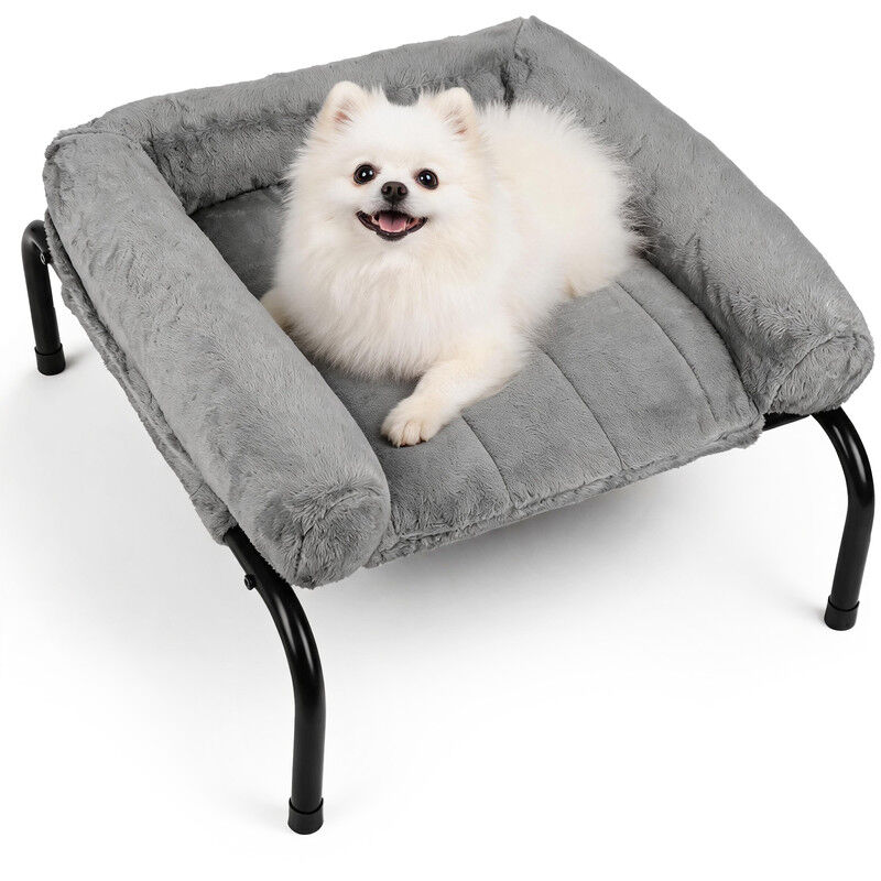 Nobleza Cama Elevada Sof&aacute; para Perros (XL-122*71*32cm) - Cama 2 en 1 Invierno/Verano con Coj&iacute;n de Felpa Desmontable, Cama T&eacute;rmica y Transpirable para Exterior e Interior, Gris, , large Imagen numero 10