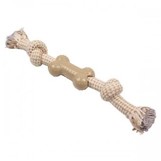 Hueso de doble nudo para perros color Beige