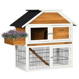 PawHut jaula para conejos de madera exterior