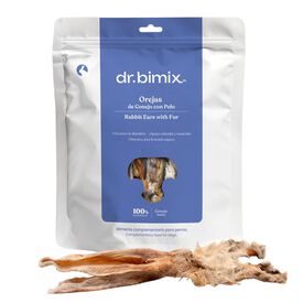dr. bimix Oreja de Conejo con Pelo para Perros 200g