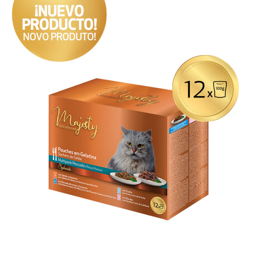 Majesty Multipack Sobres Gelatina Pescado para gatos thumbnail