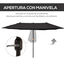 Outsunny Sombrilla de Terraza Exterior Parasol Grande 4,6x2,7m Sombrilla de Jardín con Manivela Manual Resistente al Agua y Protección Solar para Terraza Playa Piscina Negro, , large indicador imagen numero 5