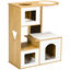 PawHut Árbol Rascador para Gatos Altura 92,5 cm Torre para Gatos con 3 Casetas de Madera Cojines Lavables Tabla de Rascador y Hamaca 76x37x92,5 cm Roble., , large indicador imagen numero 1